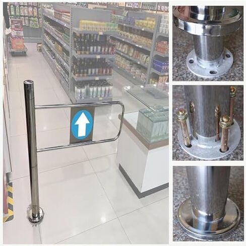 One-Way Traffic Door，Automatic Rebound Swing GateDurable Manual Safety Gate for Supermarkets, Automatic Closing Metal Door for Store Entry, Library & School Doorway (65x100cm) - Secure & Rel in Kuwait