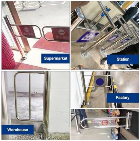 One-Way Traffic Door，Automatic Rebound Swing GateDurable Manual Safety Gate for Supermarkets, Automatic Closing Metal Door for Store Entry, Library & School Doorway (65x100cm) - Secure & Rel in Kuwait
