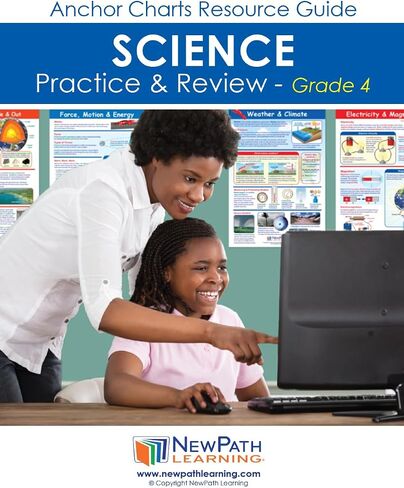 NewPath Learning Grade 4 Science Anchor Charts – Set of 10 (12x18") & 25-Page Resource Guide Covering Life, Earth & Physical Science for Classroom & Homeschool Use (94-9940) in Kuwait