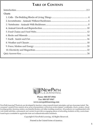 NewPath Learning Grade 4 Science Anchor Charts – Set of 10 (12x18") & 25-Page Resource Guide Covering Life, Earth & Physical Science for Classroom & Homeschool Use (94-9940) in Kuwait