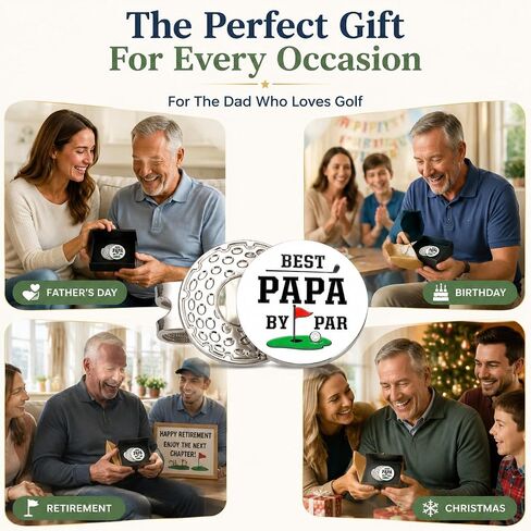 Magnetic Golf Daddy Ball Marker, Best Papa by Par Golfs Ball Marker Hat Clip Funny Golf Accessories Gift for Men New Dad Daddy Grandpa for Birthday Retirement Gifts from Daughter, Son, Grandkids, Wife in Saudi Arabia