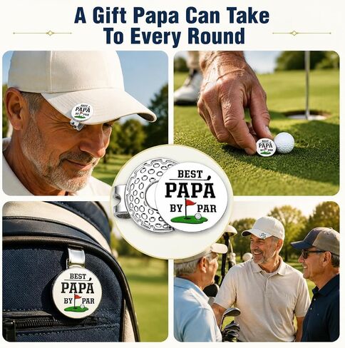 Magnetic Golf Daddy Ball Marker, Best Papa by Par Golfs Ball Marker Hat Clip Funny Golf Accessories Gift for Men New Dad Daddy Grandpa for Birthday Retirement Gifts from Daughter, Son, Grandkids, Wife in Saudi Arabia