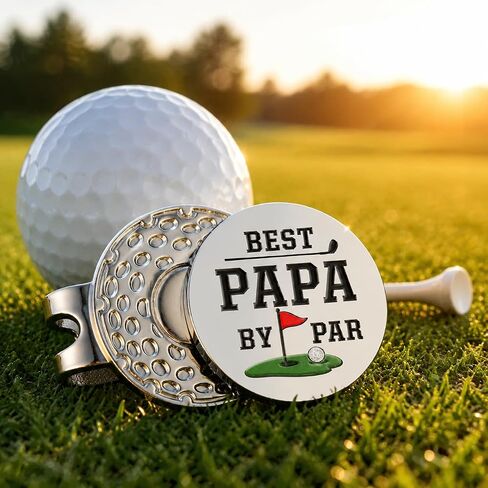 Magnetic Golf Daddy Ball Marker, Best Papa by Par Golfs Ball Marker Hat Clip Funny Golf Accessories Gift for Men New Dad Daddy Grandpa for Birthday Retirement Gifts from Daughter, Son, Grandkids, Wife in Saudi Arabia