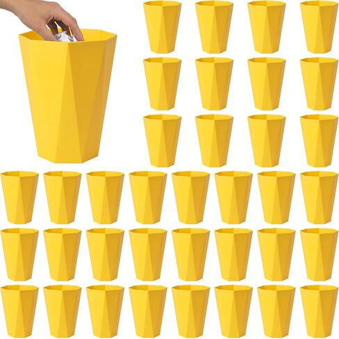 36 قطعة من سلة المهملات الصغيرة بسعة 2.6 جالون من سلة المهملات البلاستيكية حاوية سلة المهملات المتينة للمنزل والحمام وغرفة النوم والمكتب والمطبخ (أسود) in Kuwait