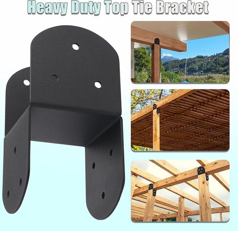4 PCS 4x4 Post Caps Bracket,Heavy Duty Top Tie Bracket | For Connecting Beam to Post,14 Gauge Post Anchor Connector,Internal Size 3-1/2" in Kuwait