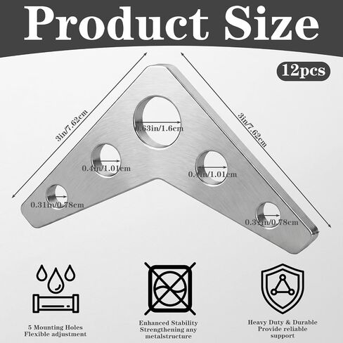 12 Pcs Steel Weld on Gussets, Metal Weld Triangle Gusset 3" x 3" x 1/4" Thick Zinc Alloy Heavy Duty Reinforcement Plate for Welding Tables, Trailer Frames & DIY Metal Fabrication in Kuwait