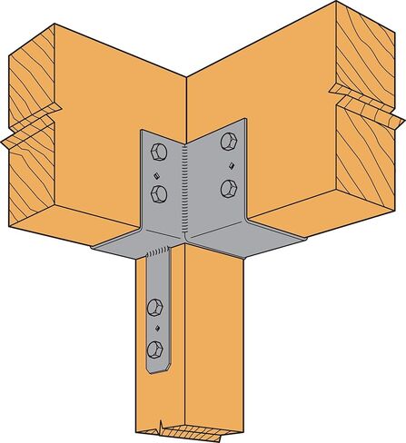 Simpson Strong-Tie ECCLR666 - ECCLL L-Shape End Column Cap for 6X Beams & 6X Post - Skewed Right Framing Bracket for Structural Support in Home Improvement Projects in Kuwait