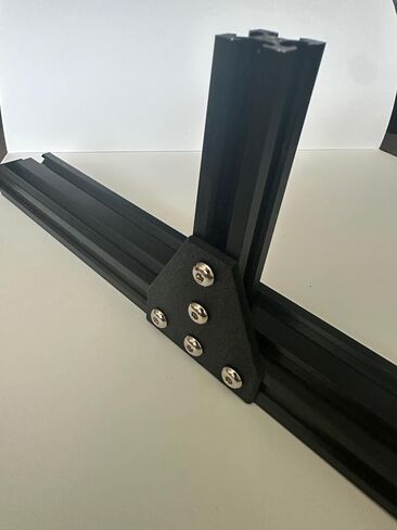 10 Piece Set - Mounting Brackets for 2020 Series Aluminum Extrusion Profiles 20mm x 20mm, T-Style Mounting Plates, - Black in Kuwait