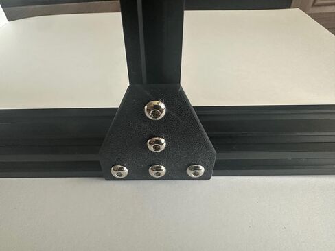 10 Piece Set - Mounting Brackets for 2020 Series Aluminum Extrusion Profiles 20mm x 20mm, T-Style Mounting Plates, - Black in Kuwait