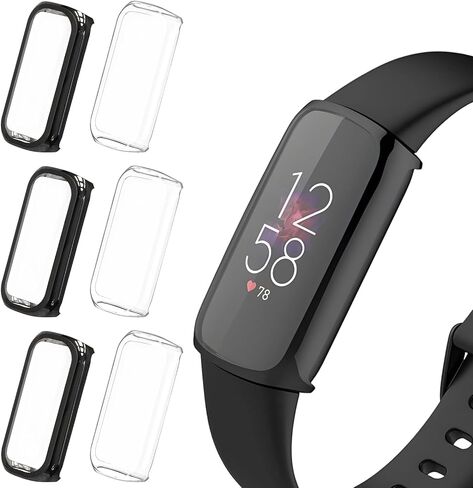 6 Pack Compatible for Fitbit Luxe Screen Protector Case, Soft TPU Bumper Full Coverage Protective Accessories in Kuwait