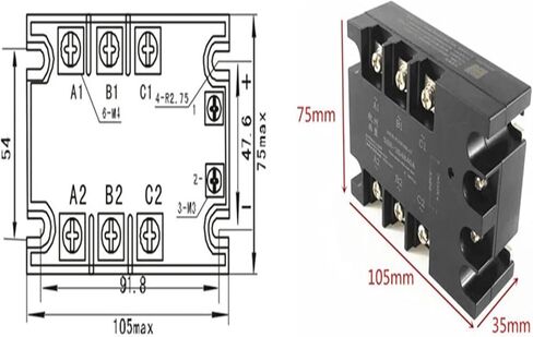 Three Phase Solid-State Relay 120A 480VAC SSR-3D48120A in Kuwait