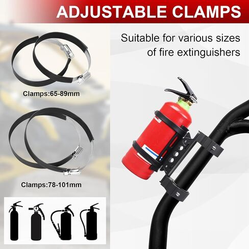 Quick Release Roll Bar Fire Extinguisher Mount Holder Bracket Kits Compatible with for UTV Polaris RZR Pioneer Can Am Maverick X3 Commander Talon ATV Jeep Wrangler with 1''-2'' Roll Cage in Kuwait