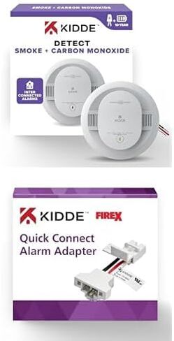 Kidde Hardwired Smoke & Carbon Monoxide Detector, 10-Year Battery Backup, and Kidde Adapter Bundle in Kuwait