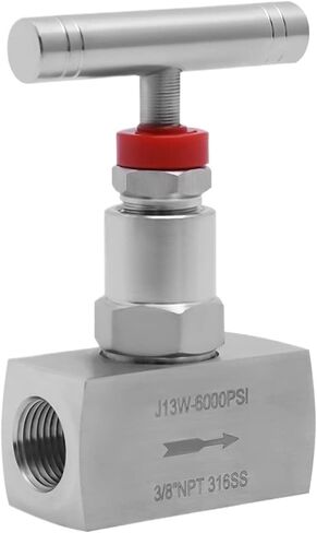Stainless Steel Straight Needle Valve 3/8" Npt Female Thread, 6000 Psi Heavy Duty Industrial Hydraulic Flow Control in Kuwait