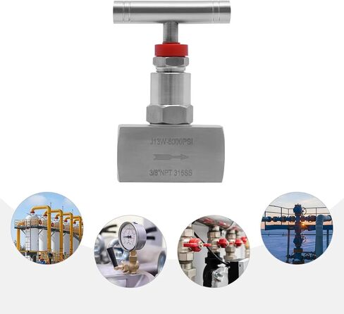 Stainless Steel Straight Needle Valve 3/8" Npt Female Thread, 6000 Psi Heavy Duty Industrial Hydraulic Flow Control in Kuwait