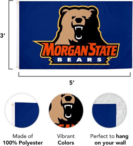 Desert Cactus Morgan State University Flag MOR Banners 100% Polyester Indoor Outdoor 3x5 feet Flags (Design 2) in Kuwait