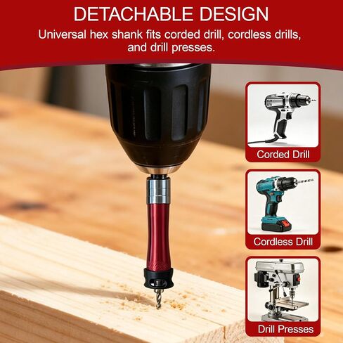 10 PCS Countersink Drill Bit Set – 82° Countersink Drill Bit and Adjustable Depth Stop Collar,4 Pcs 5/16", 2/5" Dual-Blade HSS Bits for Wood, Aluminum, Plastic, MDF, and Deck Installation in Kuwait