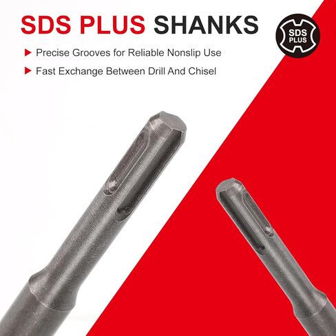 3PCS SDS Plus Chisel Set for Rotary Hammer Drill Attachments, Tile Removal Chisel Bits, Alloy Steel Point Flat Scaling Chisels with Storage Case, SDS Plus Bits for Demolition Chipping Grooving Cement in Kuwait