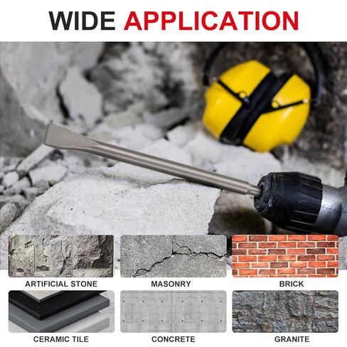 3PCS SDS Plus Chisel Set for Rotary Hammer Drill Attachments, Tile Removal Chisel Bits, Alloy Steel Point Flat Scaling Chisels with Storage Case, SDS Plus Bits for Demolition Chipping Grooving Cement in Kuwait