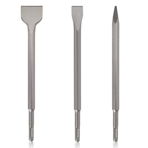 3PCS SDS Plus Chisel Set for Rotary Hammer Drill Attachments, Tile Removal Chisel Bits, Alloy Steel Point Flat Scaling Chisels with Storage Case, SDS Plus Bits for Demolition Chipping Grooving Cement in Kuwait