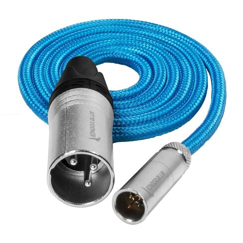 كوندور بلو | 3FT ميني XLR ذكر إلى XLR ذكر أزرق مضفر | متينة للغاية، ومضفرة من النايلون مع موصلات معززة | قم بتوصيل ميكروفون أو جهاز مزج الصوت بالكاميرا الخاصة بك | أزرق in Kuwait