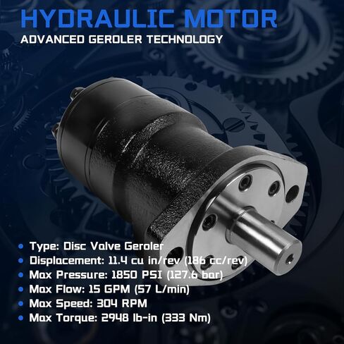 Hydraulic Motor 103-1037-012 103-1037 Replacement for Eaton Char-Lynn S Series, 11.4 cu in/rev Displacement 304 RPM High Torque Low Speed Orbital Motor for Construction Agriculture Mining in Kuwait