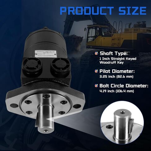 Hydraulic Motor 103-1037-012 103-1037 Replacement for Eaton Char-Lynn S Series, 11.4 cu in/rev Displacement 304 RPM High Torque Low Speed Orbital Motor for Construction Agriculture Mining in Kuwait