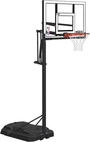 Lifetime NBA Portable Basketball Hoop, 54 Inch Steel-Framed Shatterproof Backboard, Adjustable Height 7.5-10 Ft, Power Lift Adjust, Base with Wheels, Slam-It Pro Rim in Kuwait