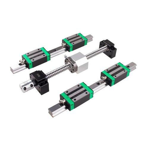 2 PCS 600-1550mm Linear Guides + 4 PCS HGH20CA Carriages + 1 PCS SFU1605 Ball Screw + BK/BF12 end Support + Coupling + nut housing(HGR20-1500 1605-1550) in Kuwait