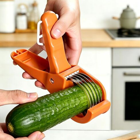 Kitchen Slicer Stainless Steel Banana Slicer Multi-Function Vegetable Salad Fruit Cutter Capable Of Evenly Slicing Bananas, Carrots, And Sausages Green in Kuwait