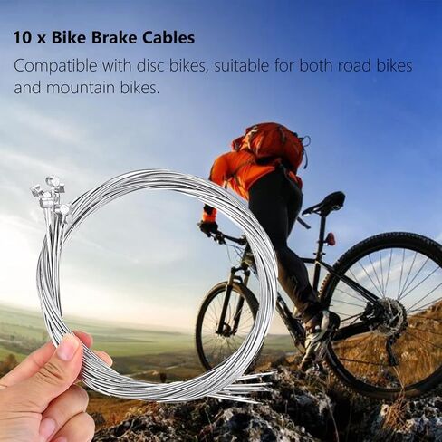 كابل فرامل Tbest، 10 قطع كابل فرامل ycle ملحقات استبدال سلك خط الكبح للطرق الجبلية، كابلات فرامل طويلة 2 متر، كابل فرامل عربة الجبال 2.2 متر in Kuwait