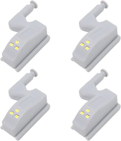 Universal Cabinet Cupboard Closet Night Light Wardrobe, 10 Sets Hinge LED Light High Brightness ABS Cabinet Hinge with 3 LED Lamp Beads Lights for Wardrobe (Warm + Battery) in Kuwait