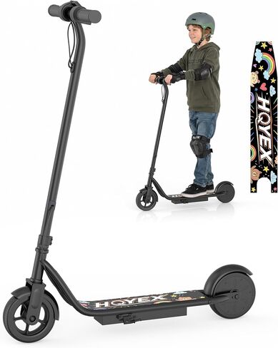 Electric Scooter for Big Kids & Teens, 250W Motor Escooter, 3 Speed 9 Mph Max Speed, 6.5" Solid Tire, Dual Braking, LED Display, Lightweight Foldable E Scooter for Ages 6-15 Boys Girls in Kuwait