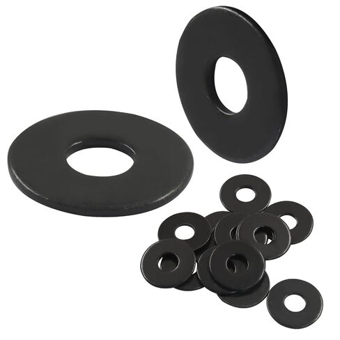 50Pcs M5 Washers Black Flat Washers Assortment Kit - OD=15mm, ID=5.3mm, 1mm Thickness, Small Stainless Steel Washer Hardware for Screws Bolt in Kuwait