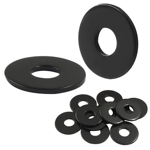 50Pcs M5 Washers Black Flat Washers Assortment Kit - OD=15mm, ID=5.3mm, 1mm Thickness, Small Stainless Steel Washer Hardware for Screws Bolt in Kuwait