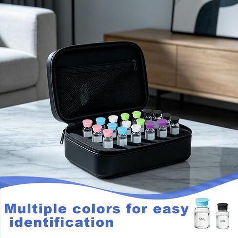 21pcs 3ml & 5ml Peptide Vial Caps, Multi Color-Coded Leak Proof Protective Lids Covers for Laboratory DIY and Home Storage Organization Supplies Snap On Dust Proof Vial Seals Accessories in Kuwait