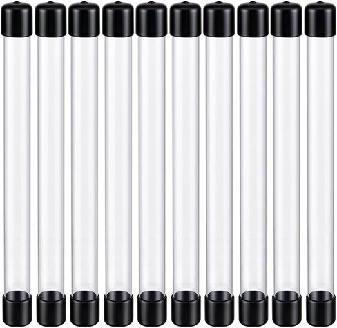 AHANDMAKER 30 Pcs Clear Plastic Tubes with Caps 8 Inch Long Round Portable Storage Tubes for Incense Sticks Beads Small Parts Storage Crafts Organization and DIY Projects in Kuwait