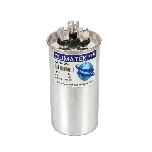 مكثف دائري ClimaTek يحل محل Goodman # CAP050450440RT | 45/5 فائق التوهج MFD، 370/440 فولت تيار متردد، تشغيل مزدوج in Kuwait