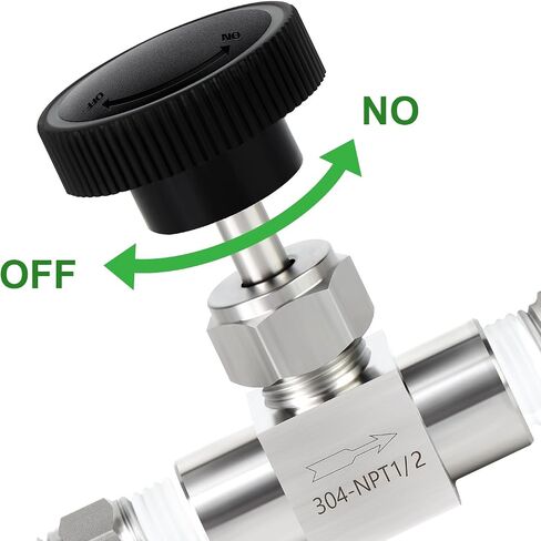 TAISHER 1PCS 304 Stainless Steel Straight Needle Valve 1/2" Female NPT For Flow Control Water Gas Oil With Nipple in Kuwait