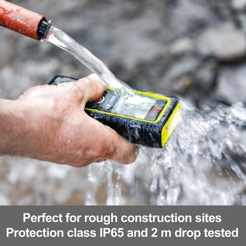 Leica Disto X1 - Range 330 ft, Bluetooth 4.2 and NFC Data Transfer, add and Subtract, Volume, 4-line Display, IP 65 dust and waterjet Protection and 6 ft Drop Tested, Hand Loop, Pouch. | 100 M Range, ±1.5 Mm Accuracy, Drop-Tested 2 M, Pouch, Hand Loop, 2× in Kuwait