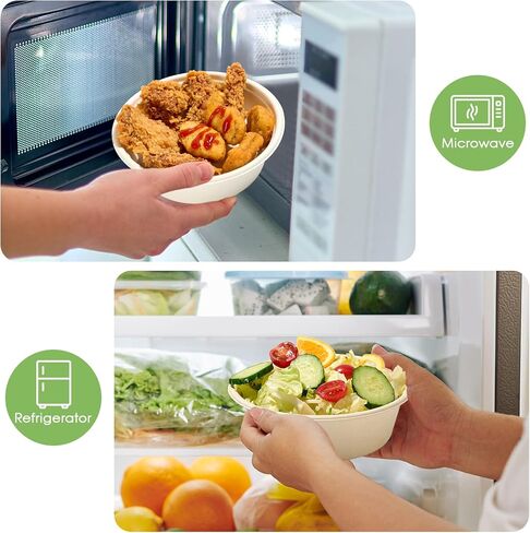 وعاء ورقي سعة 20 أونصة من ECOLipak، وعاء حساء كبير قابل للتحلل، أوعية تفل قصب السكر شديدة التحمل للغداء العائلي، ووجبات العشاء، والتخييم، والحفلات in Kuwait