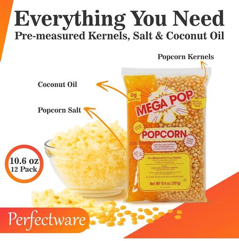Perfectware Movie Theater Style Popcorn Portion Packs, 10.6 Ounce, 12 Count in Kuwait