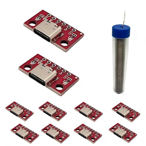 10 قطع من لوحة القطع USB من النوع C، ومحول PCB ذو 16 سنًا مع سلك لحام للاستخدام بنفسك in Kuwait