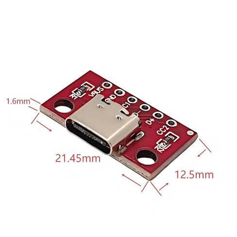 10 قطع من لوحة القطع USB من النوع C، ومحول PCB ذو 16 سنًا مع سلك لحام للاستخدام بنفسك in Kuwait