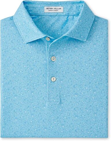قميص بولو رجالي من PETER MILLAR Seaport Blue Chambers Performance Jersey - مقاس كبير in Kuwait