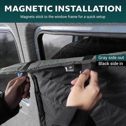 Extra-Thick Rear Door Window Covers(Pair) for Ram Promaster,2014-2025,Cold Weather Essentials,Magnetic Direct Fit,Insulated,Privacy Screened Van Accessories, AllSeasonGuard Pro in Saudi Arabia