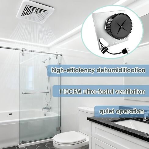 ترقية المحرك S97015162، بديل لمراوح عادم الحمام Broan 678-G، 2678F-A، 683-C، متوافق مع مبيت 684-D، 683L-A، 110 CFM 4 Sones 1480RPM، 8 بوصة × 8-1/4 بوصة in Kuwait