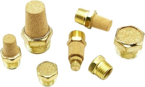 1PCS Pneumatic Muffler Copper Pagoda Muffler Solenoid Valve Muffler Air Silencers Throttling silencer 1/8"" 1/4"" 3/8"" 1/2"" 3/4"" 1""(Size:SLL,Color:1/2"") in Kuwait