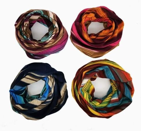 Unisex Striped Print Multi-Functional Scarf-Hat，Versatile Windproof Hat for Casual and Outdoor Use in Kuwait