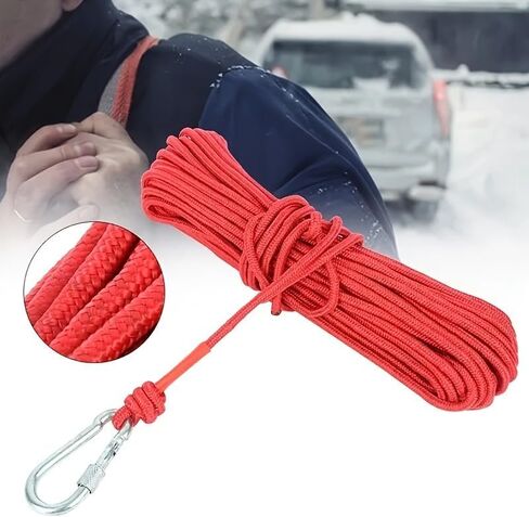 1PC 10m Red Fishing Rope Polyester 4mm Thickness Durable Marine Cord for Boating, Camping, Dock Lines and Outdoor Utility, Red in Kuwait